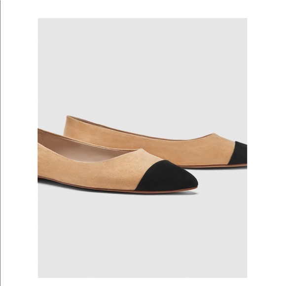 Zara Cap toe ballerinas sand and black - Picture 5 of 8